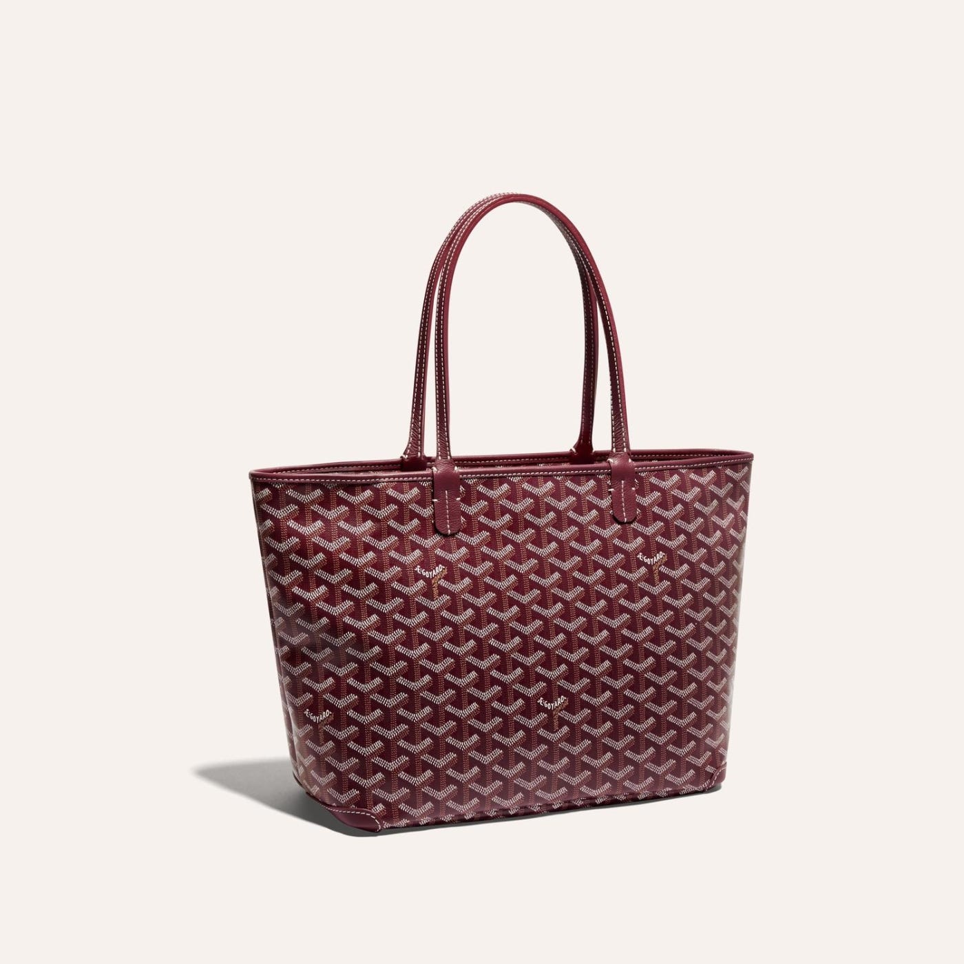 Goyard Goyardine Artois Tote PM Bordeaux Canvas & Chevroches Calfskin Palladium Hardware - Image 2